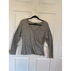 Rock & Republic Womens Gray Knit Wrap Long Sleeve Top XL
